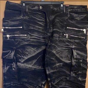Black faded distress jeans